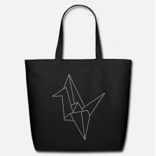 Crane Black Eco-Friendly Tote Bag