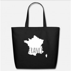 France Black Eco-Friendly Tote Bag