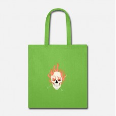 Skull Lime Green Tote Bag