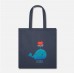 Whale Navy Tote Bag